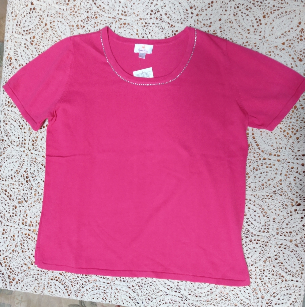 Quacker Factory Knit Rhinestone Top - Picture 2 of 6